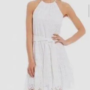 White eyelet Antonio Melanie Halter Dress 0